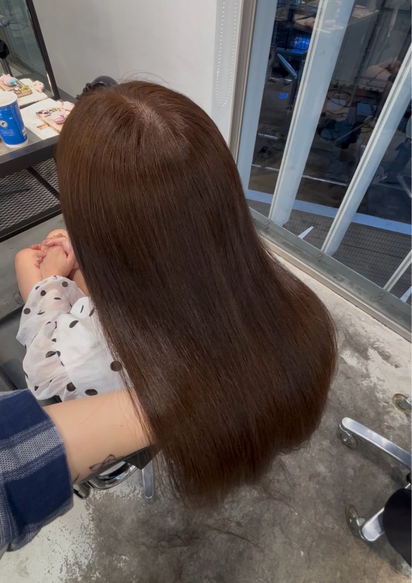 ロング カラー ベージュカラー ブラウンカラー ブラウンベージュ ヘアカラー 縮毛矯正 トリートメント ダメージレス艶髪 🦋MISAKI🦋のヘアスタイル