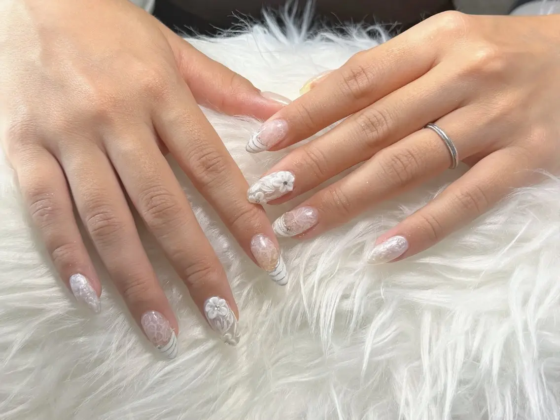 ネイル ジェルネイル 韓国ネイル 持ち込み パラジェル ワンホンネイル ハンドネイル Min. Nail Salonのネイルデザイン