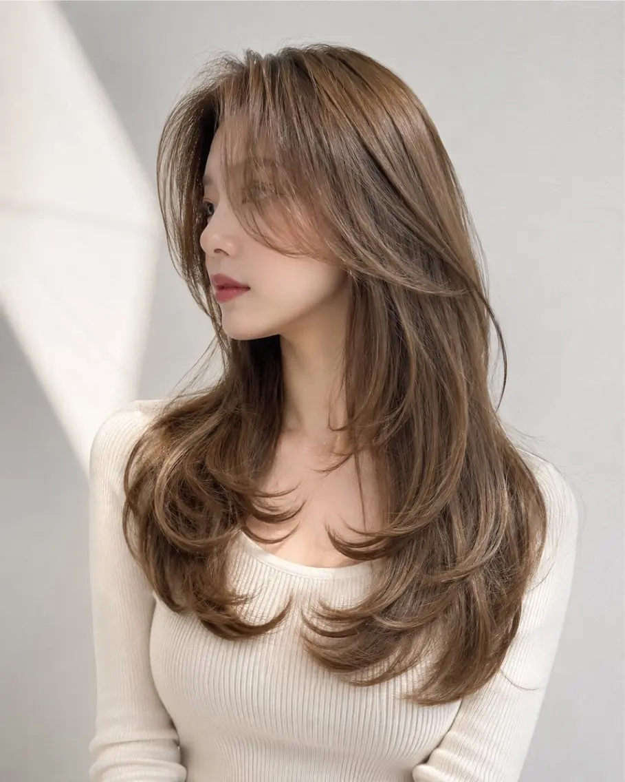 ロング カット ヘアカラー pia 薬院のヘアスタイル