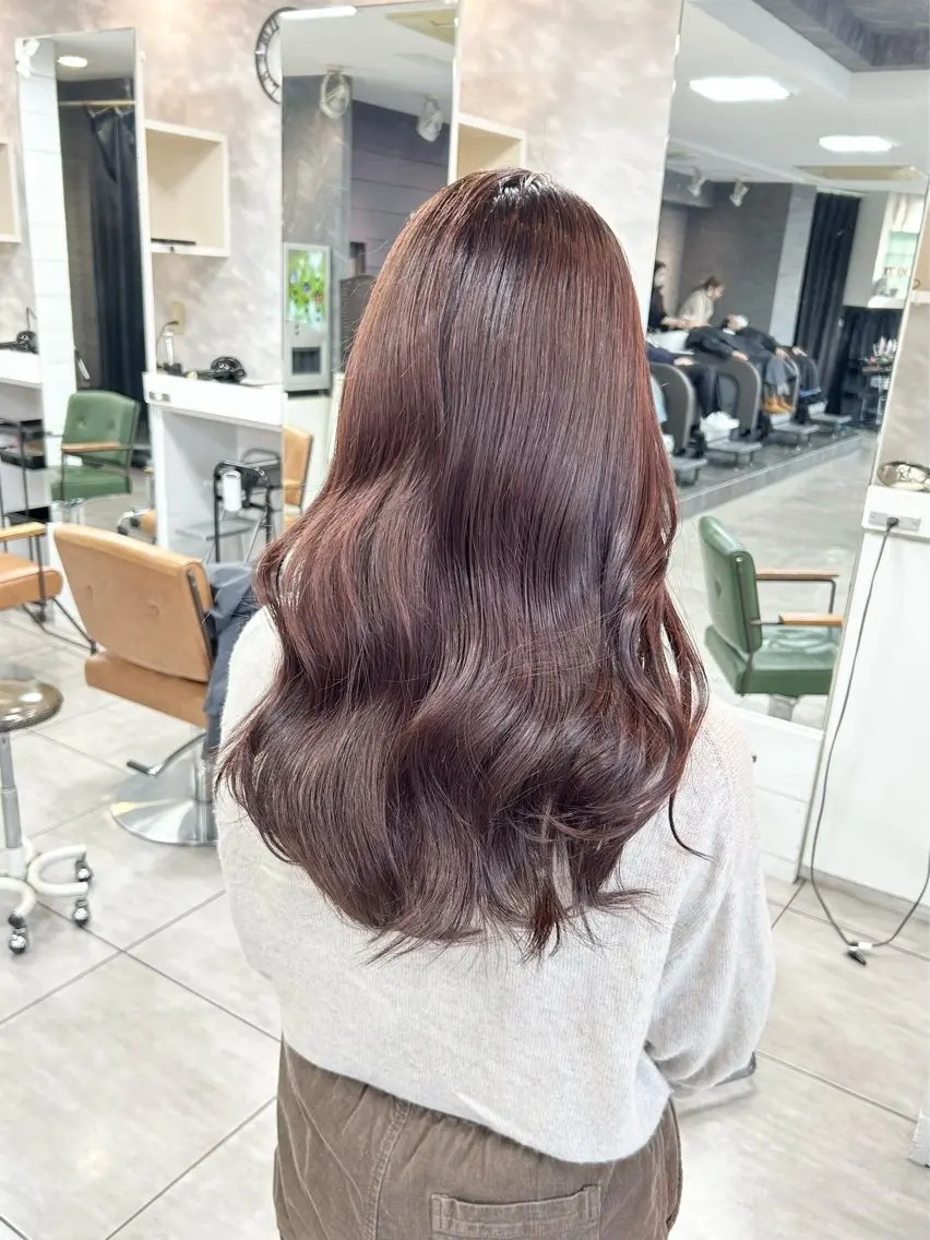 ロング パープルカラー カット ヘアカラー 🫧艶髪カラー🫧 森本くるみのヘアスタイル