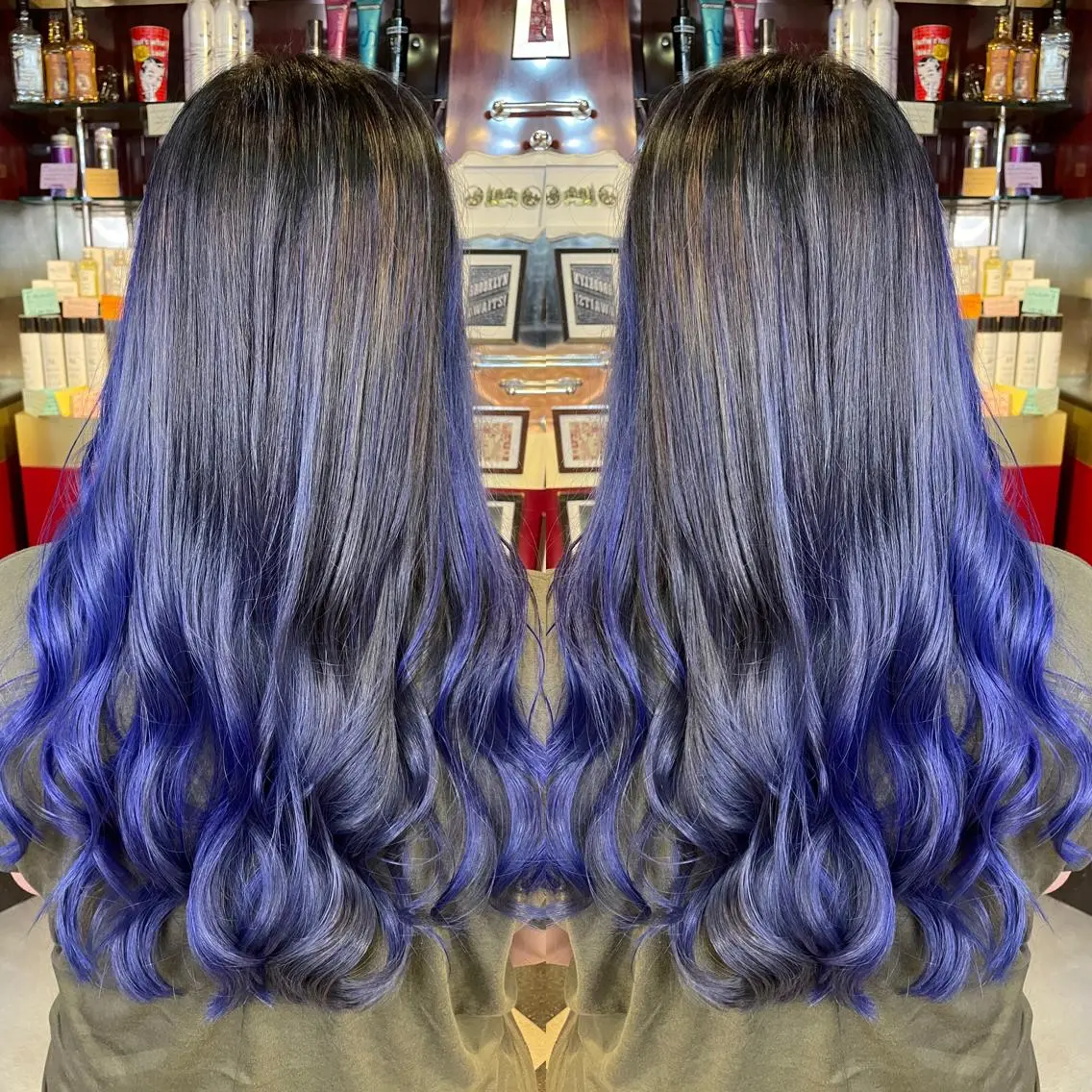 ロング カラー ブルーカラー グラデーションカラー 👑派手髪/カット 👑ANRYのヘアスタイル
