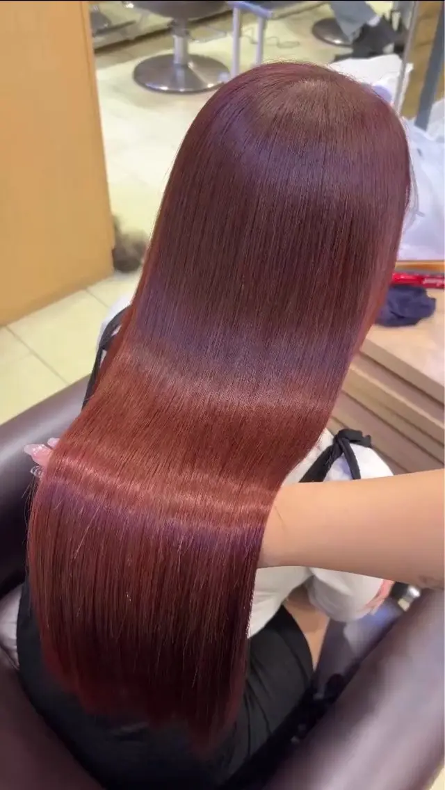 ブリーチなし暖色ワンカラー🍒の写真