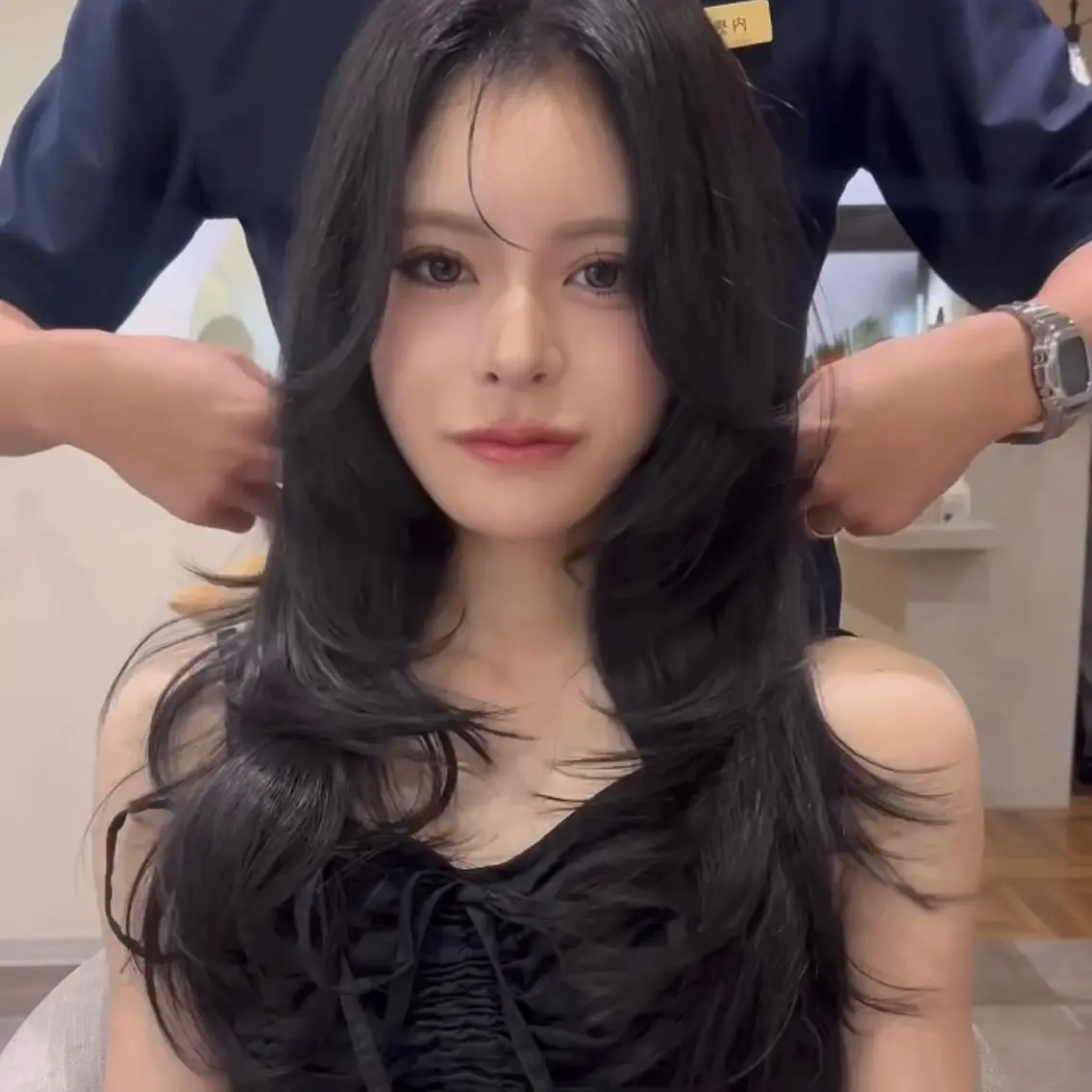 ロング ブリーチなしWカラー /レイヤーカット大阪のヘアスタイル