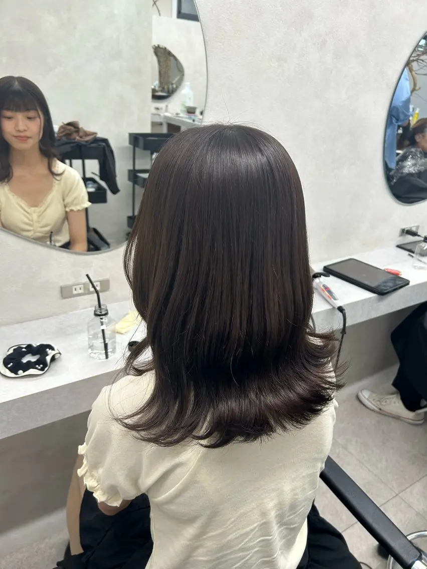 ミディアム ヘアカラー 🎀HARU/ボブ/ セット/暖色🫧のヘアスタイル