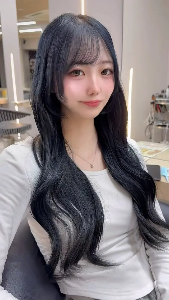 ロング くびれヘア 顔周りカット 髪質改善 韓国風ヘア レイヤーカット 平山 翔意のヘアスタイル