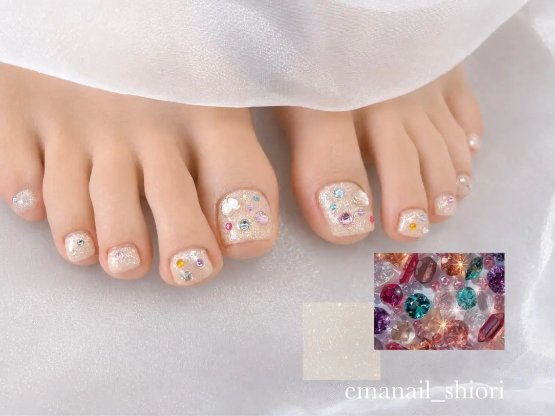ネイル フットネイル キラキラネイル フットネイル SATO SHIORIのネイルデザイン