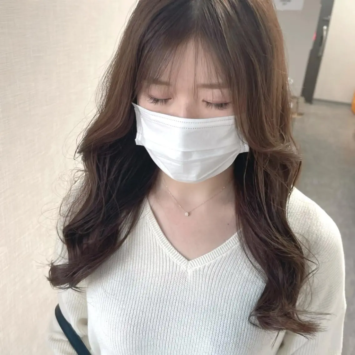 ロング カラー ヘアアレンジ かきあげバング カット ヘアカラー 松井那津子 /ハイライトブリーチのヘアスタイル