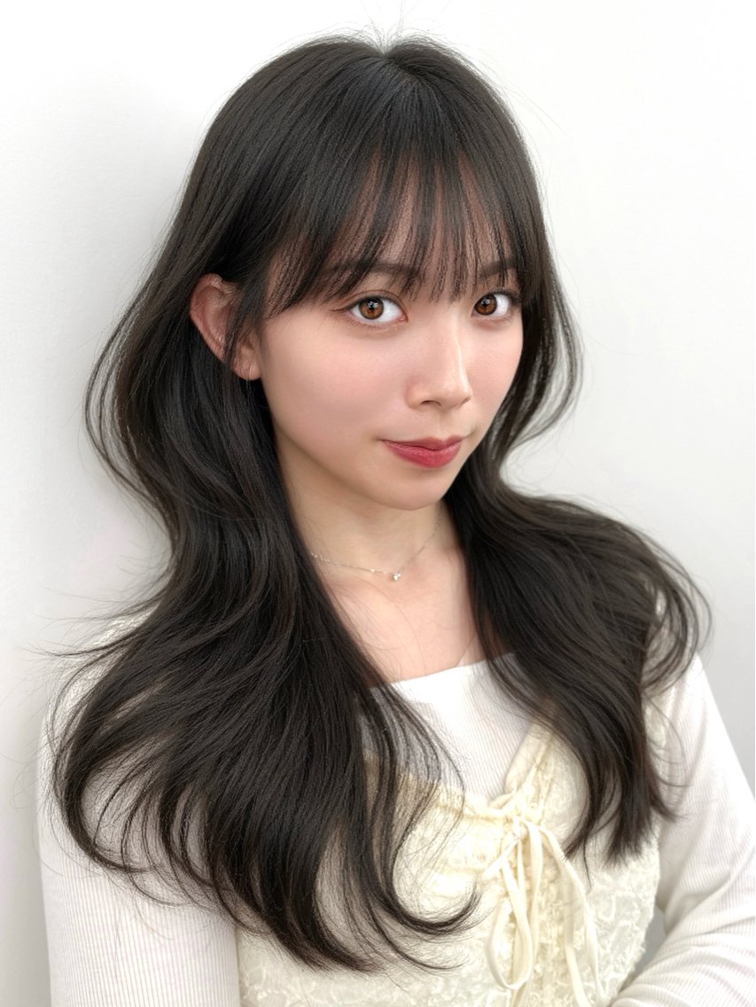 セミロング カラー 透明感カラー グレージュ カット ヘアカラー トリートメント 透明感カラー🩶 ×小顔カット難波のヘアスタイル