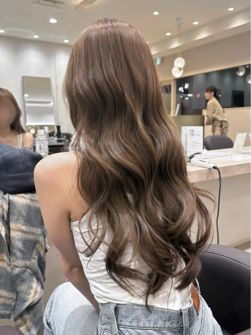 ロング カラー ベージュカラー ブリーチ ダブルカラー ブリーチなしカラー カット ヘアカラー 艶カラー/レイヤー /atsumi🪷のヘアスタイル