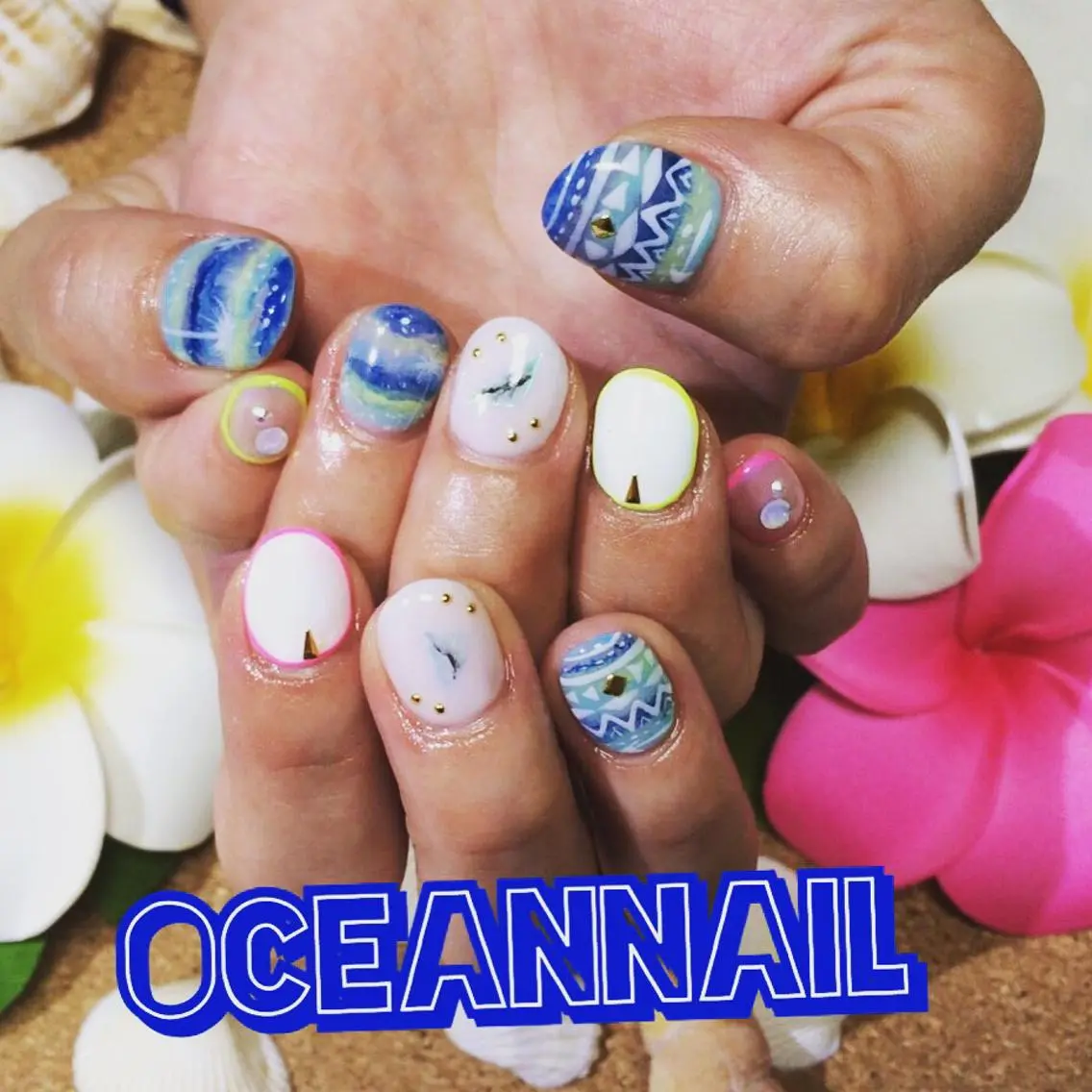ショート ネイル 夏ネイル プライベートサロン oceannailのネイルデザイン