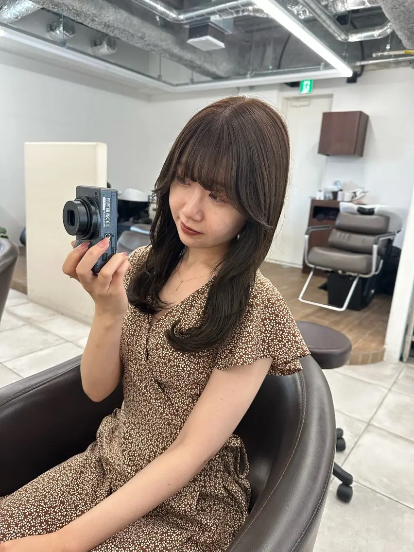 セミロング カラー キッズ カット ヘアカラー トリートメント オトナヘア🌸 harukaのヘアスタイル