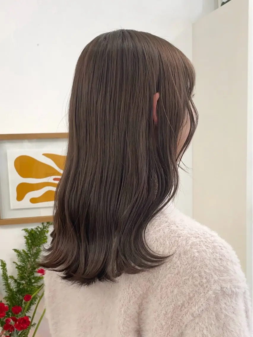ミディアム カラー ベージュカラー ブリーチ 透明感カラー ダブルカラー ブリーチなしカラー ヘアカラー トリートメント ✨髪質改善✨原宿 えのもと　はなのヘアスタイル