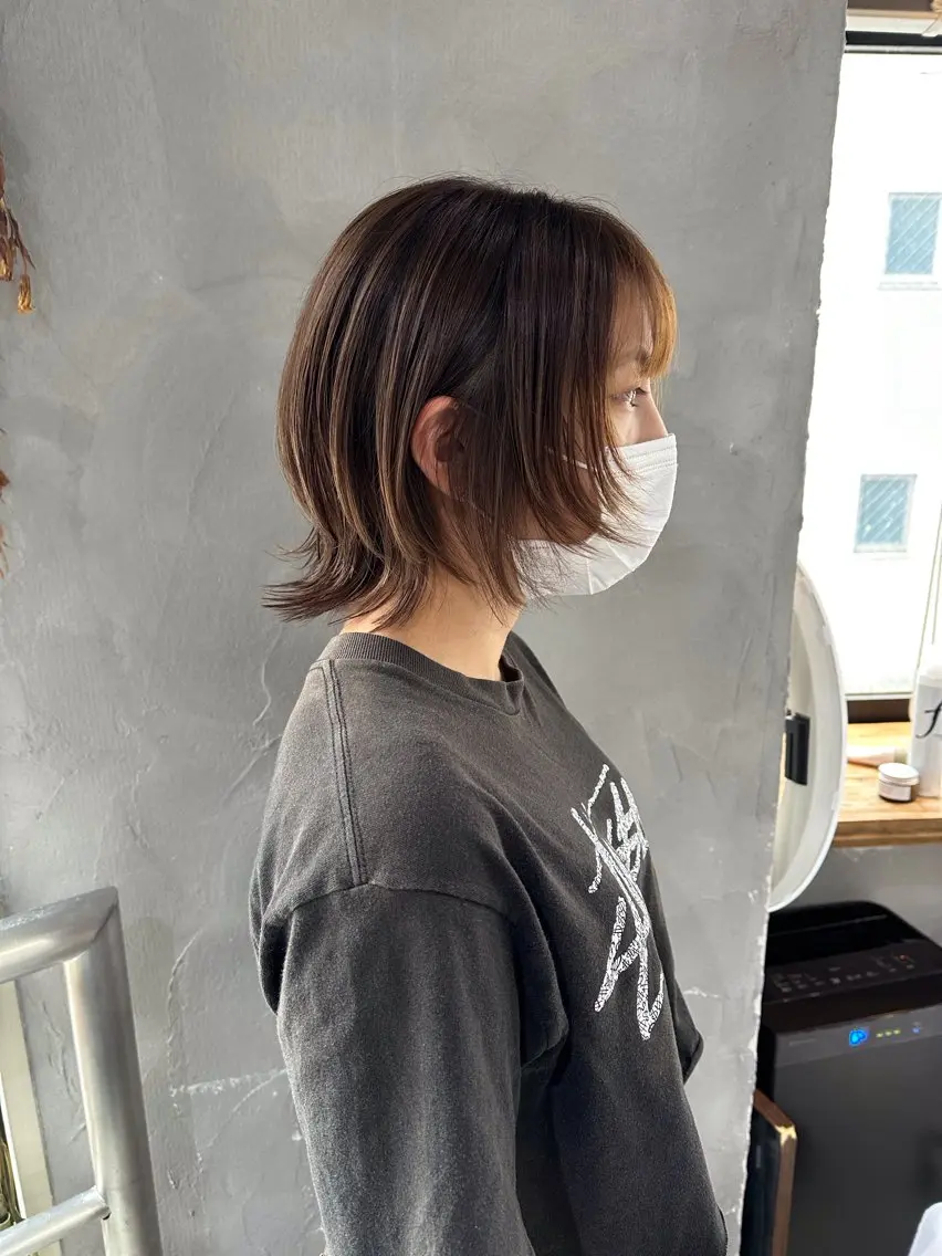 ショート 外ハネヘア ウルフカット ウルフ レイヤー パーマ🪐MANAのヘアスタイル