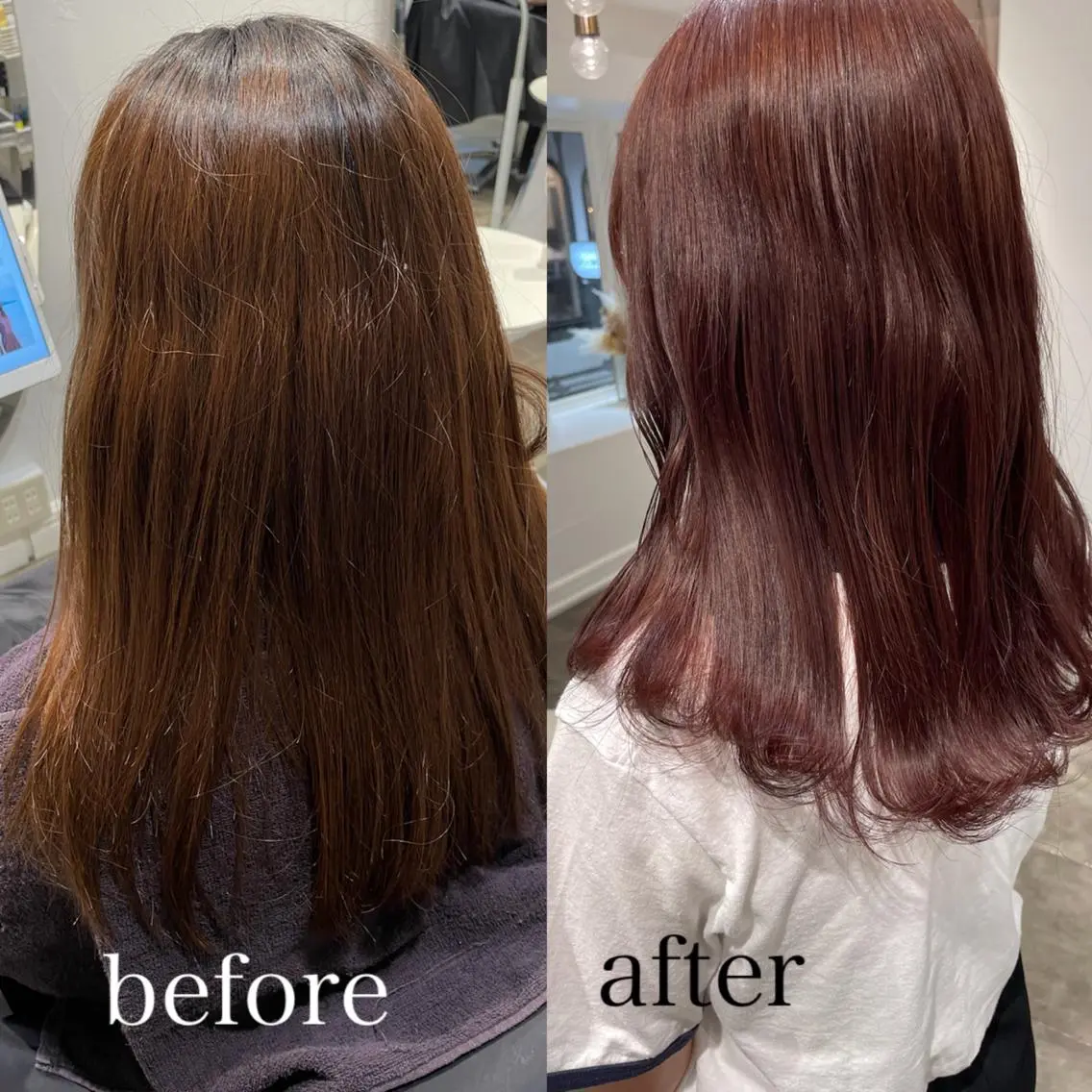 セミロング カラー ブリーチ ブラウンカラー ブリーチなしカラー ピンクカラー ピンクブラウン . AYUKAのヘアスタイル