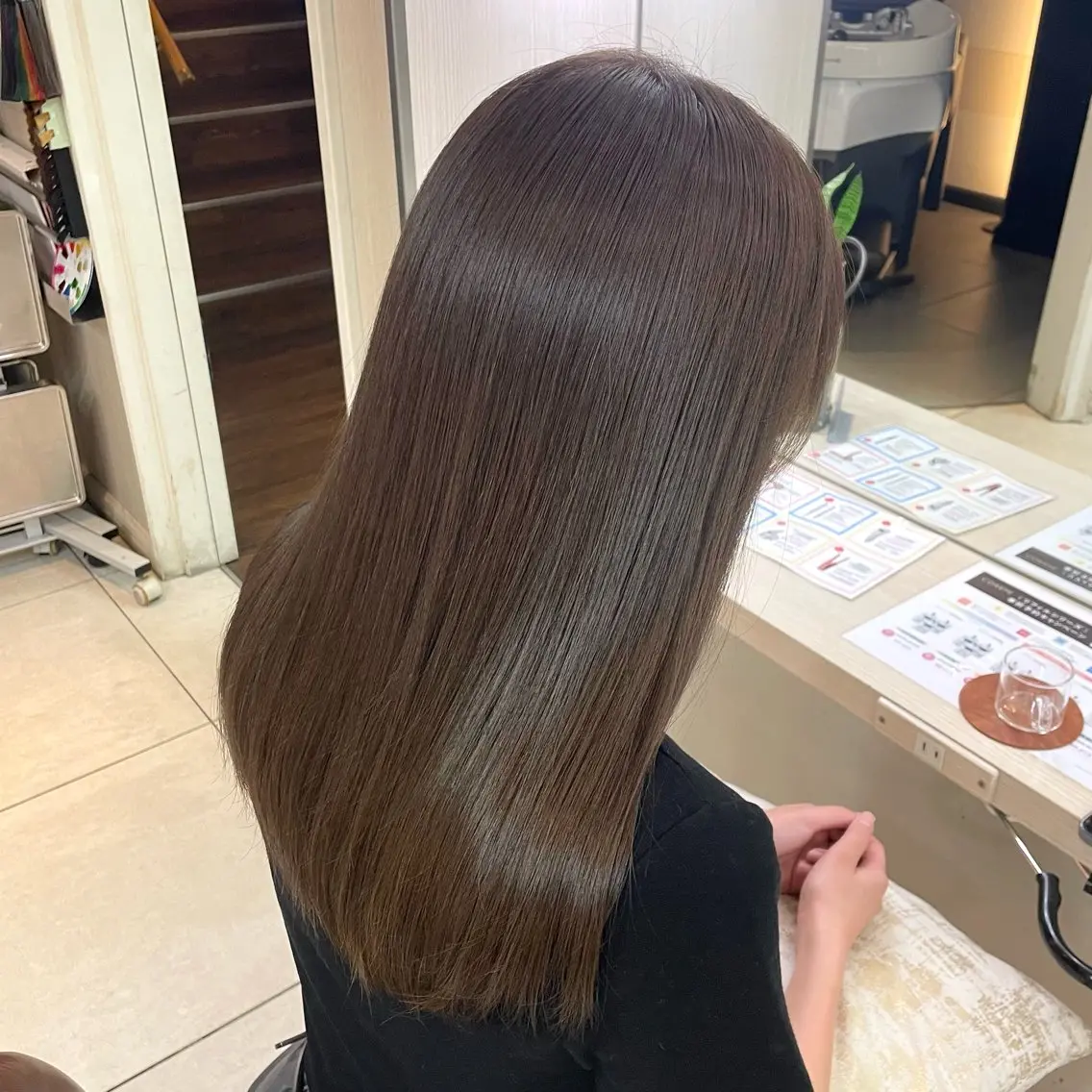 ミディアム カラー ヘアカラー トリートメント 横浜パーマ🌐ボブ✨ 暖色カラーもえかのヘアスタイル