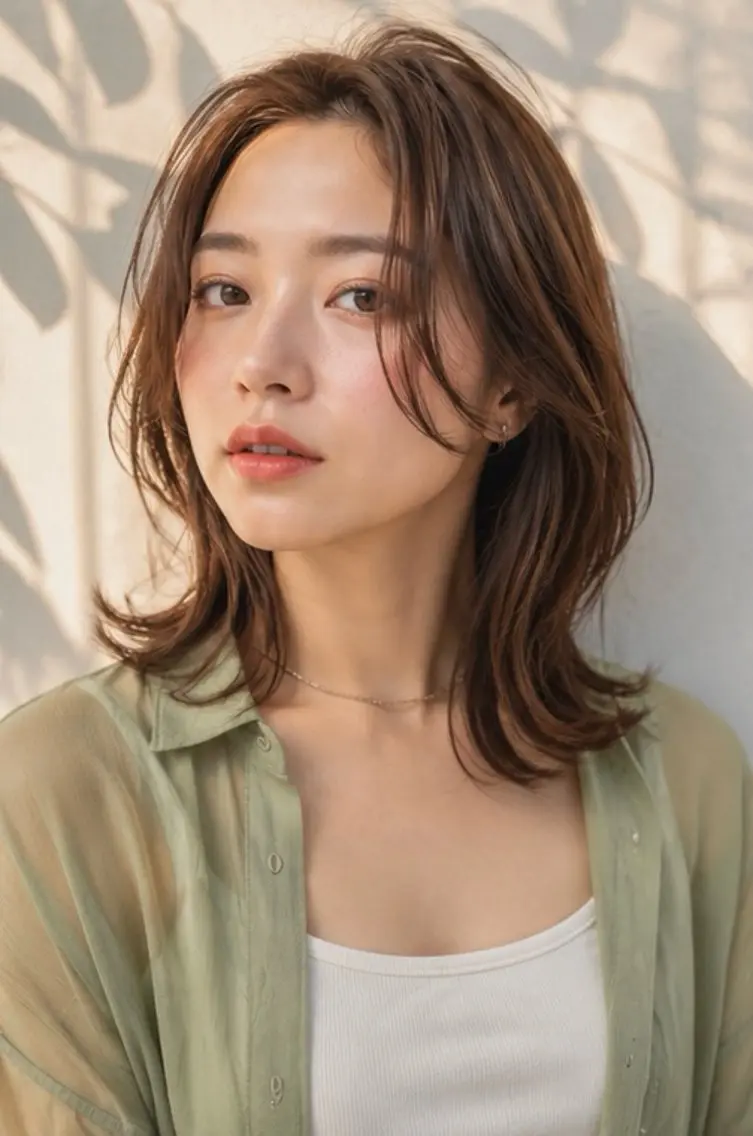 ミディアム カラー カット ヘアカラー トリートメント Garden 浅草蔵前のヘアスタイル