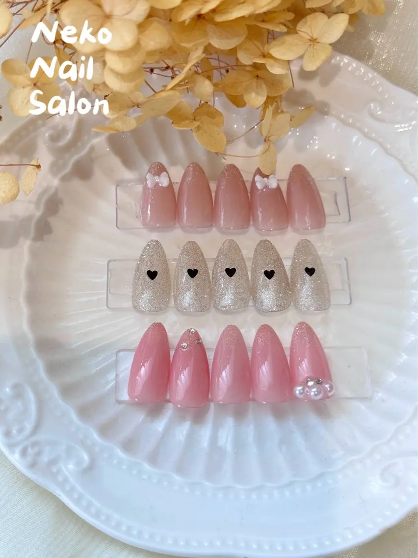 ネイル ガーリー 韓国ネイル ハンドネイル neko nailのネイルデザイン