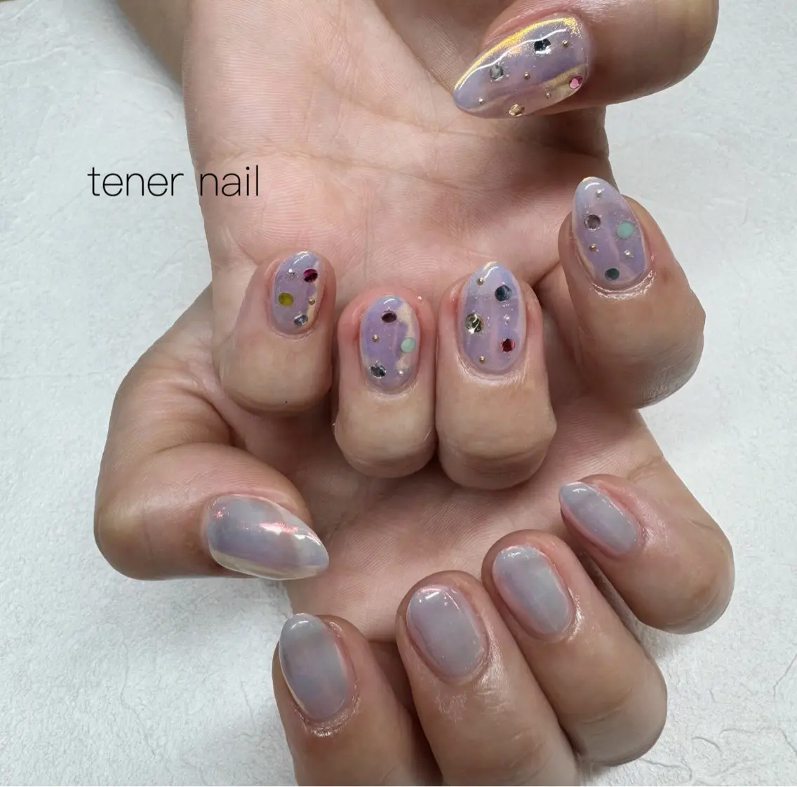 ネイル オーロラネイル キラキラネイル ハンドネイル テネルネイル tener nailのネイルデザイン