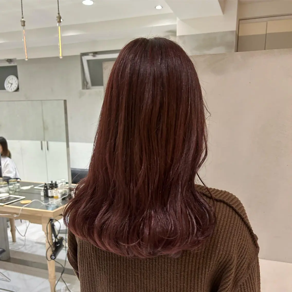 ロング ピンクブラウン カット ヘアカラー トリートメント ヘアセット ナチュラル/韓国💎 haruka 💎のヘアスタイル