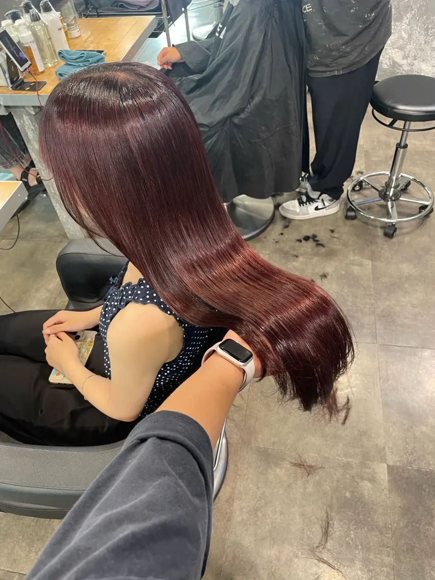 ロング カラー ヘアカラー トリートメント ハイトーン 横浜💞ミオのヘアスタイル