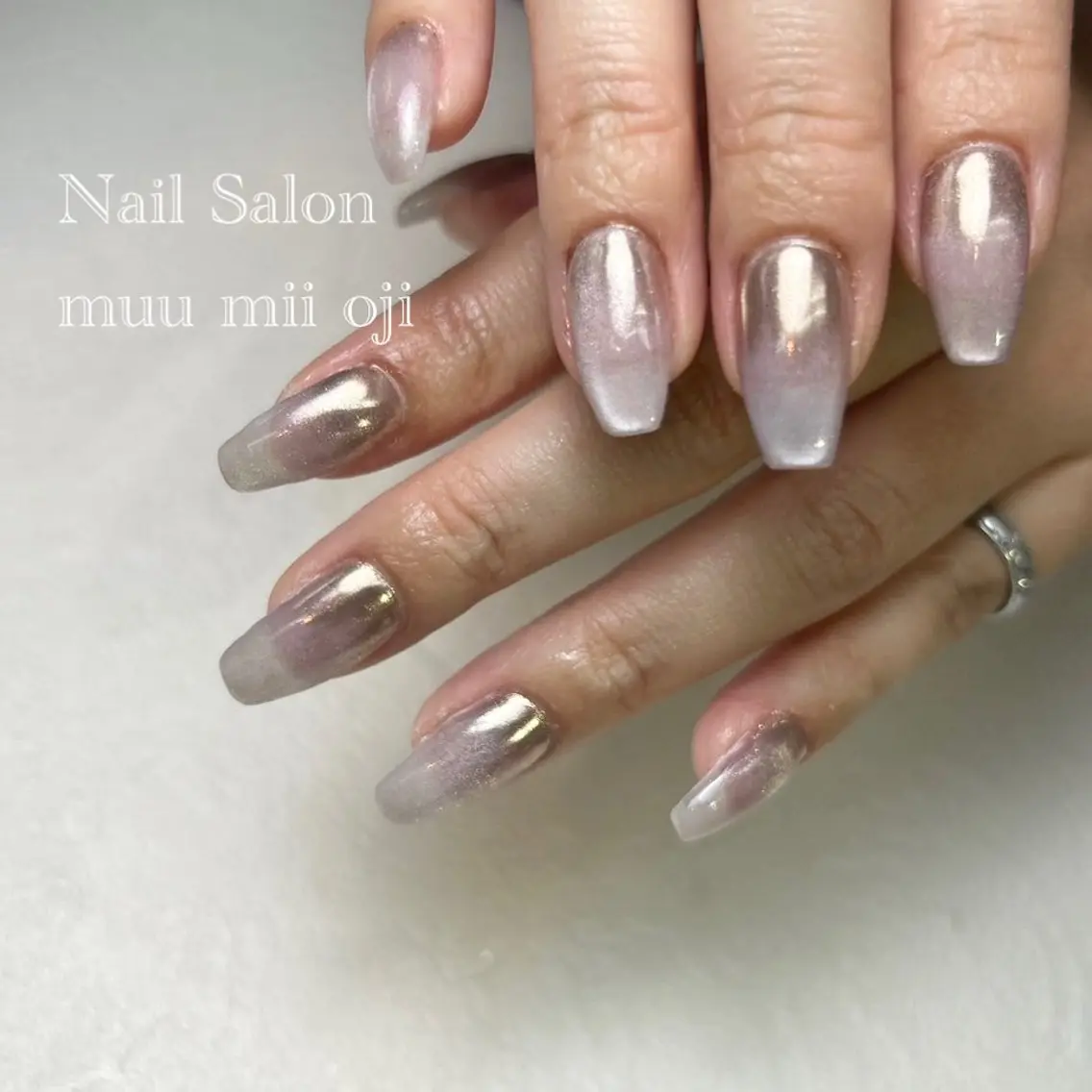 ネイル マグネットネイル ミラーネイル Nail Salon muu mii王子店のネイルデザイン