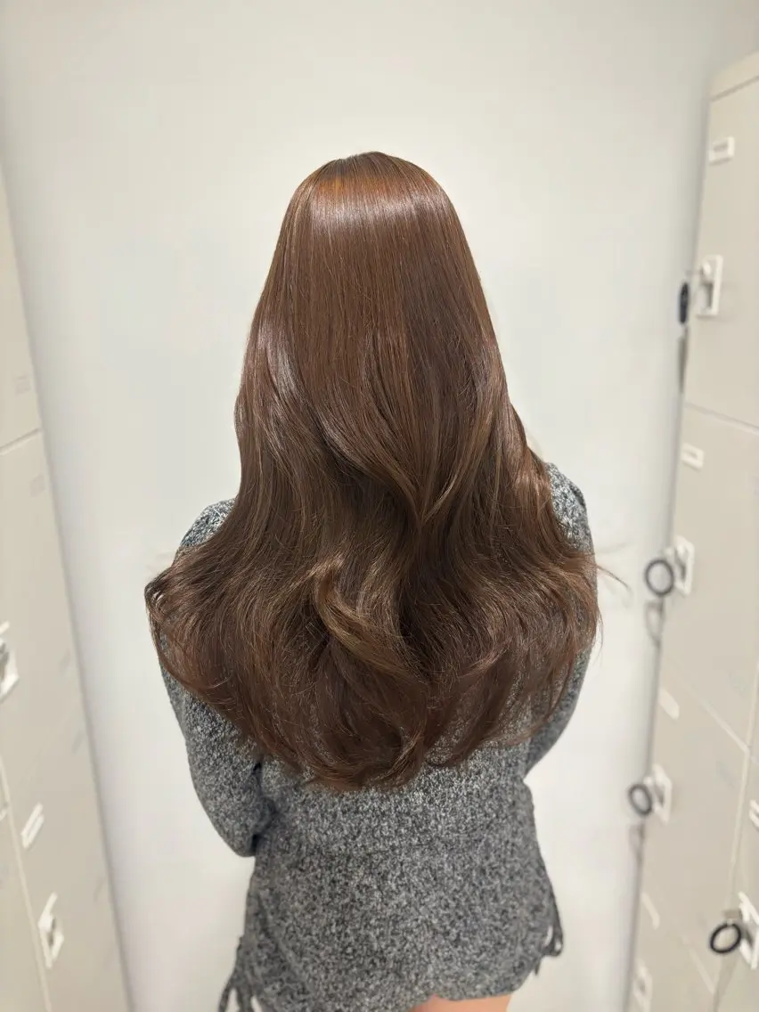 ロング カラー ヘアカラー 🧸レイヤー× ベージュ🥯カホ🍯のヘアスタイル