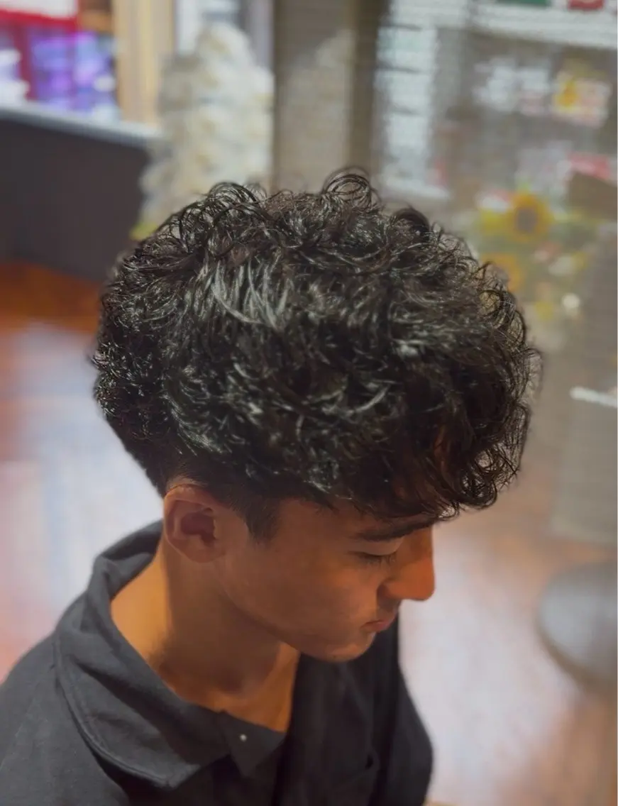 ミディアム メンズデザインパーマ /児島颯斗のヘアスタイル