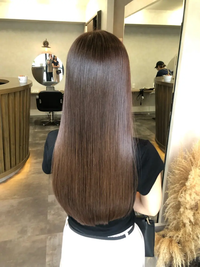 ロング ヘアカラー トリートメント 【髪質改善】 【酸性ストレート】のヘアスタイル
