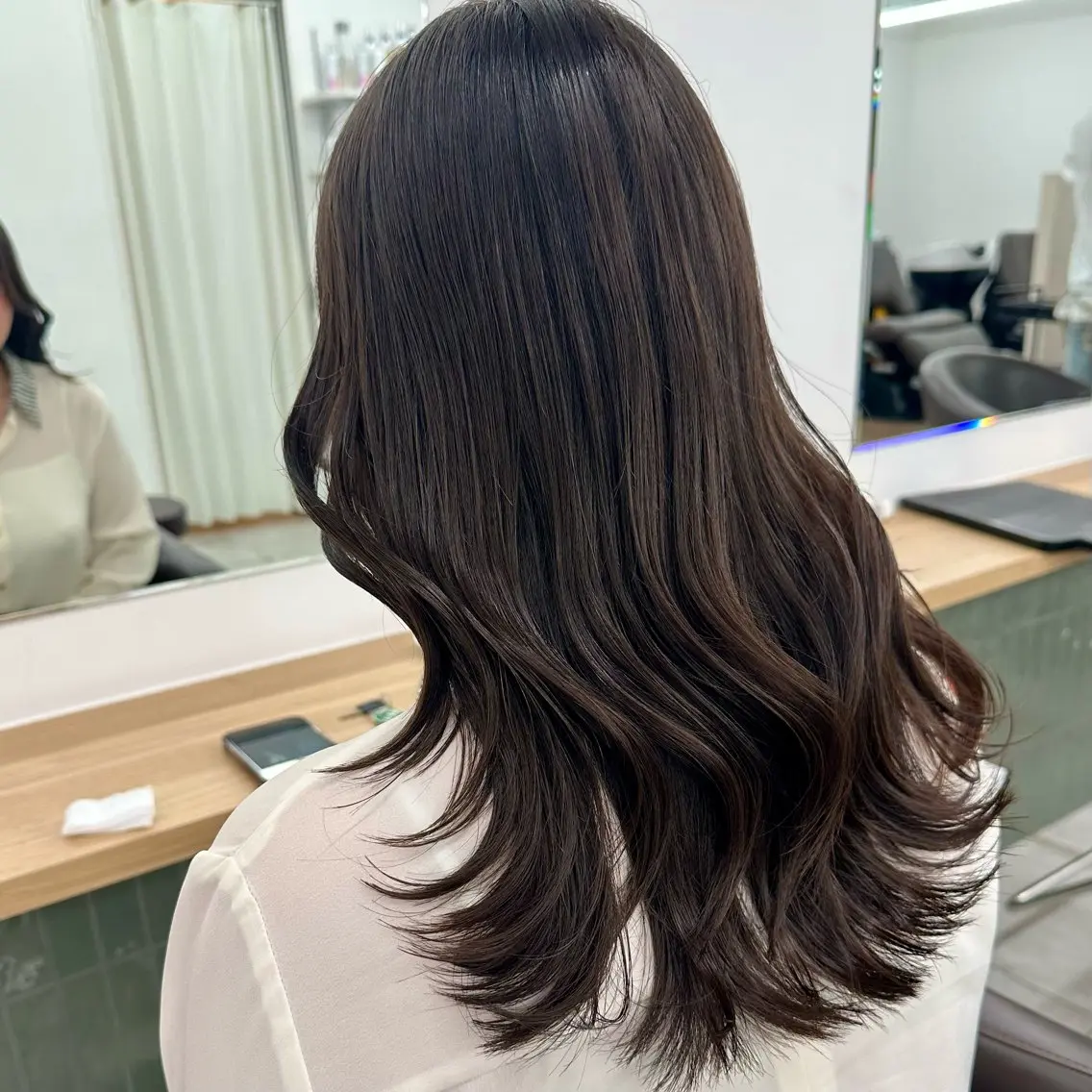 ミディアム カラー カット ヘアカラー トリートメント ブリーチなし/レイヤ ー特化🌈Tommyのヘアスタイル