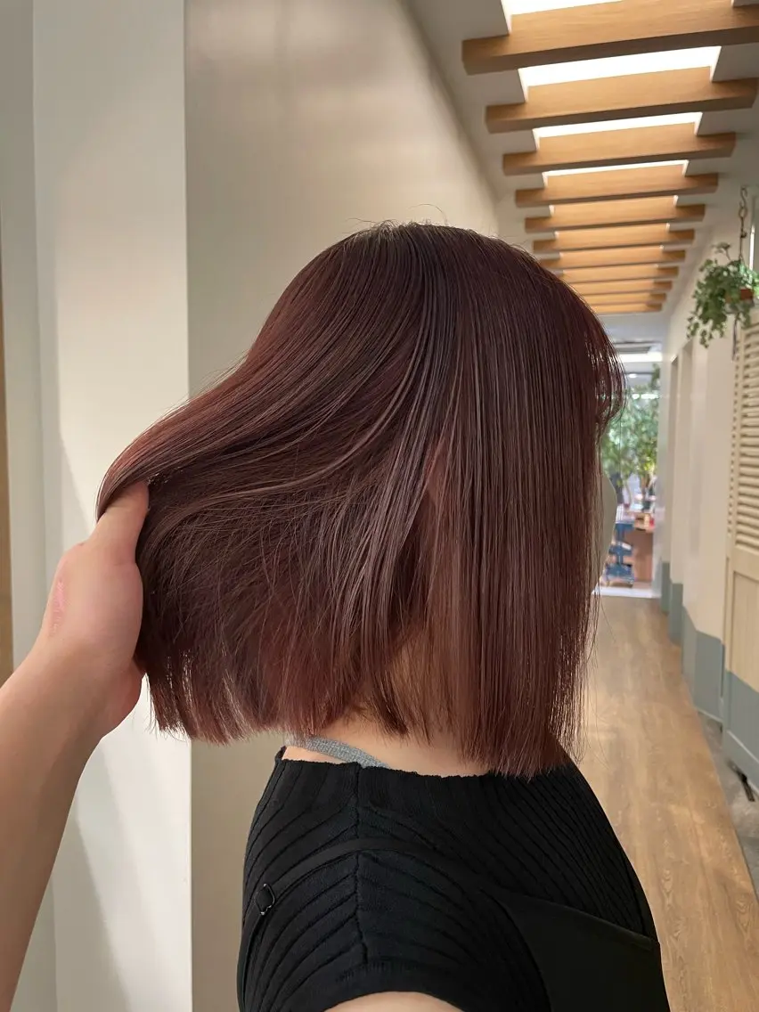 ミディアム カラー ブラウンカラー ピンクカラー ピンクブラウン ヘアカラー トリートメント リカ/ハイトーン ・オリーブ🍀のヘアスタイル