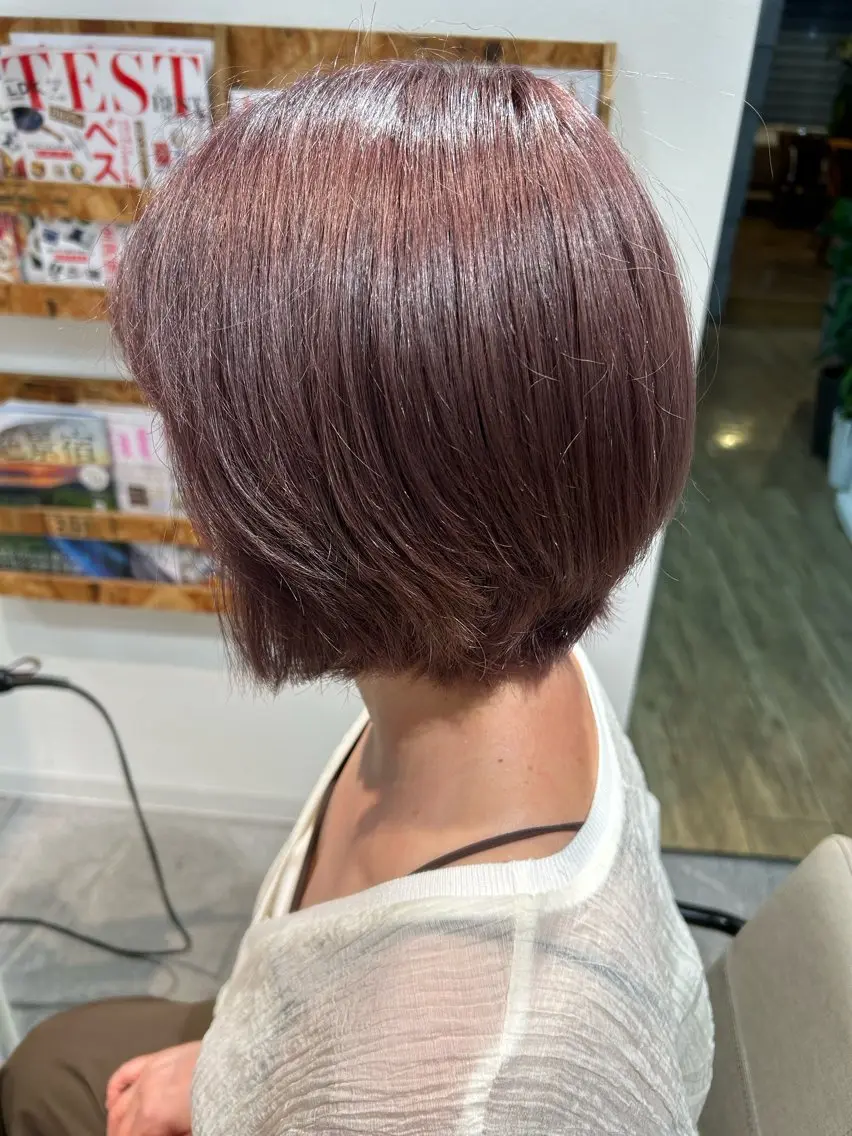 ショート カラー ブリーチ ブラウンカラー ピンクカラー 【アトレ藤沢】矢野 素子のヘアスタイル