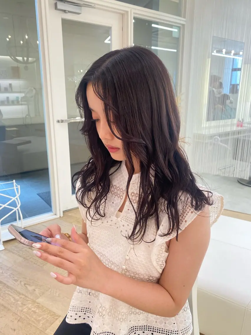 セミロング カラー ParveMix🍀 藤原愛未のヘアスタイル