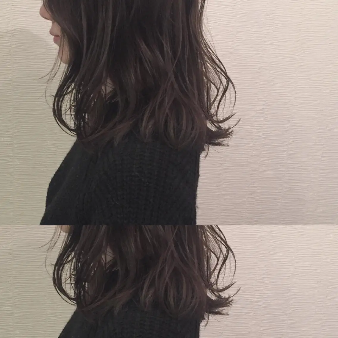 ミディアム カラー ブリーチ グレージュ ハイライトカラー ブリーチなしカラー オレンジ 池田 真由美のヘアスタイル