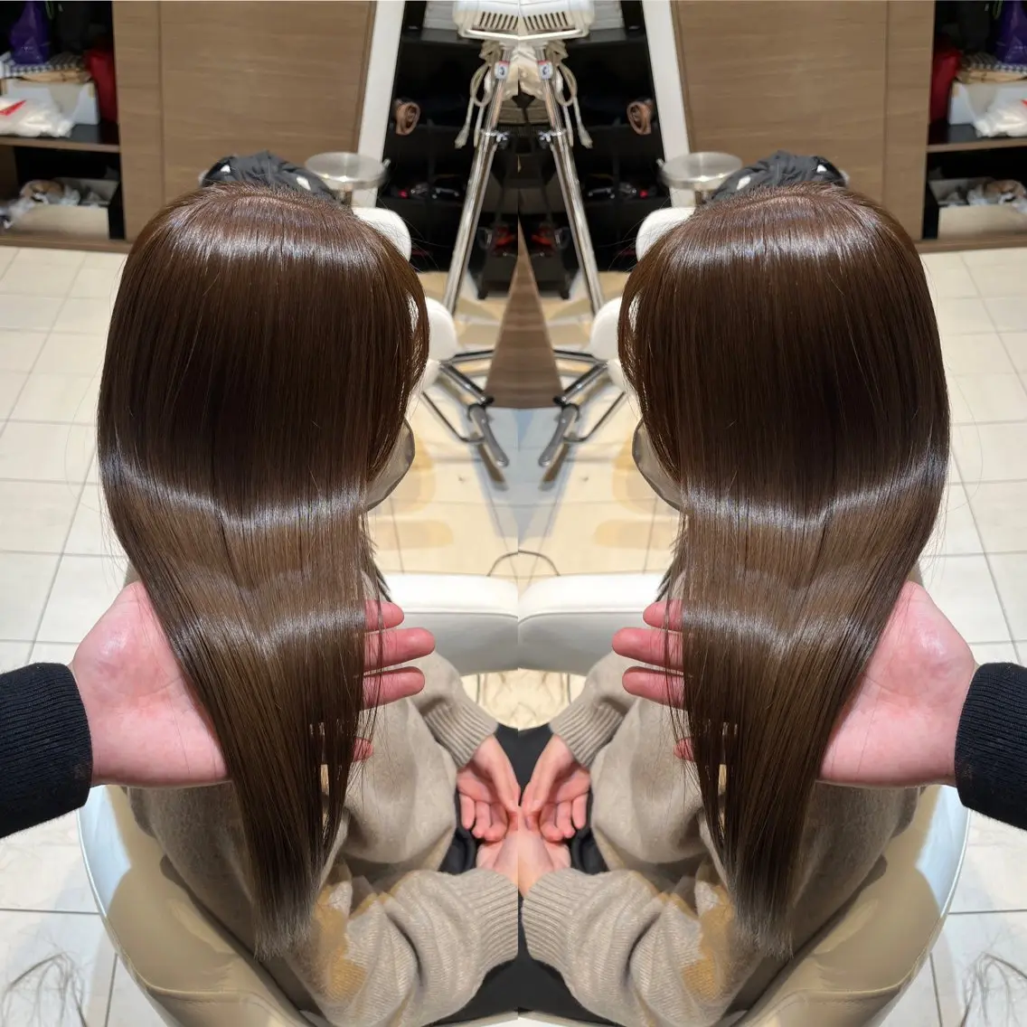 ロング バレイヤージュ ボブ🌈ナツヤのヘアスタイル