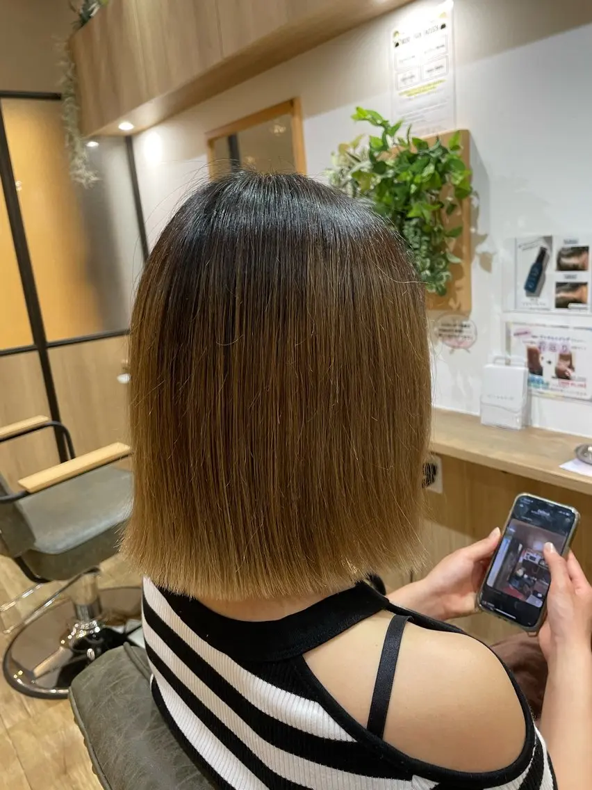 ショート 切りっぱなしボブ ボブ 木村 魁成のヘアスタイル