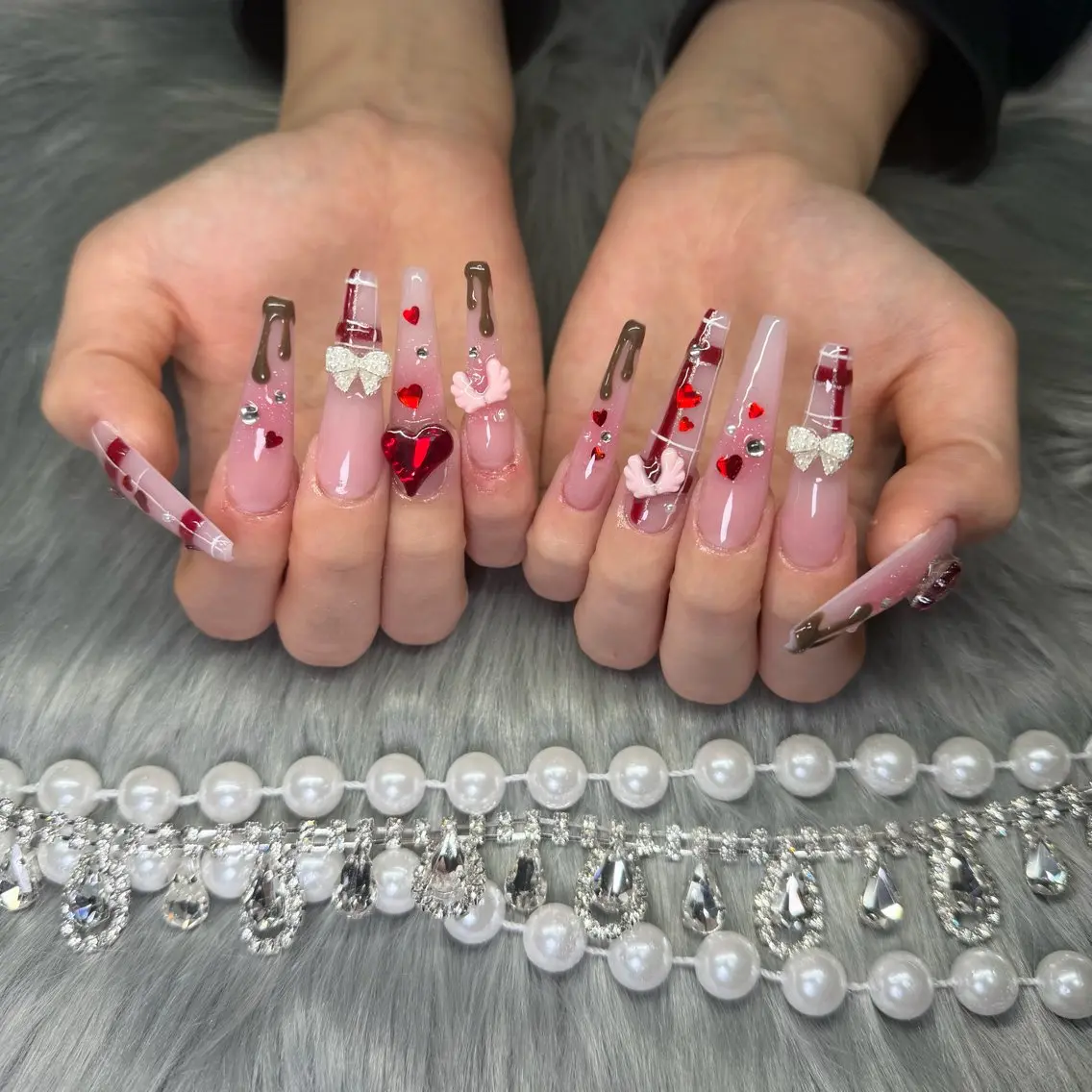 ネイル フレンチネイル ジェルネイル 韓国ネイル ロングネイル マグネットネイル ハンドネイル Nail Salon Growのネイルデザイン
