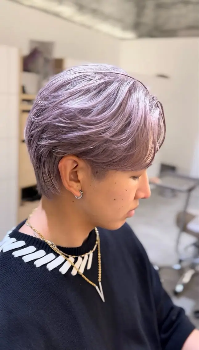 ショート メンズ カット パーマ 銀座/柔らかベージュ 似合せカット/ハルトのヘアスタイル