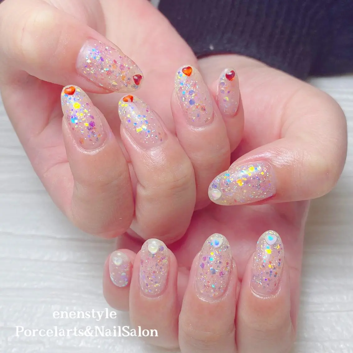 ミディアム ネイル 🐾enen style 🐾のネイルデザイン