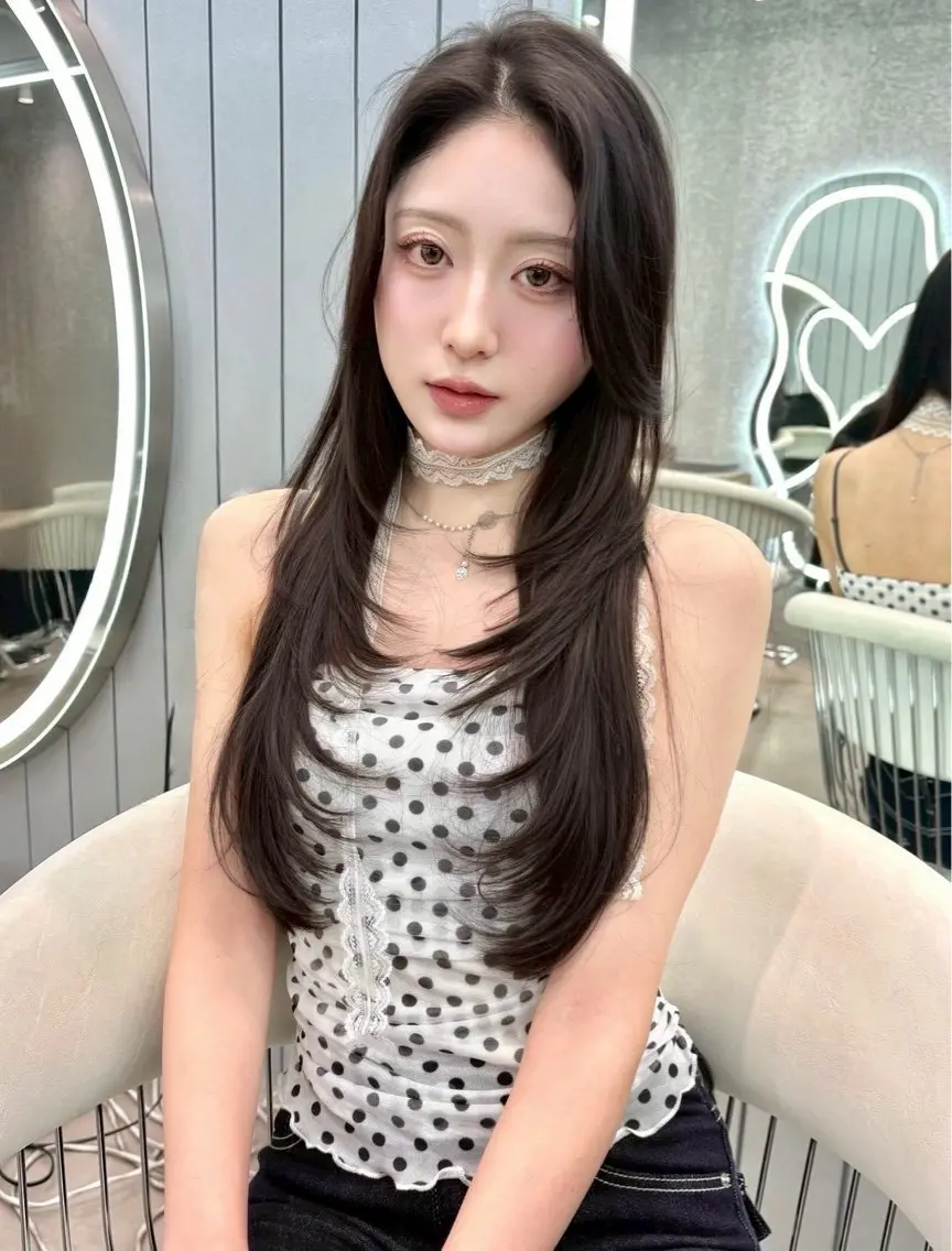 ロング カット ヘアカラー 縮毛矯正 トリートメント 大宮ブリーチ縮毛⭕️ 暗髪レイヤーしょうまのヘアスタイル