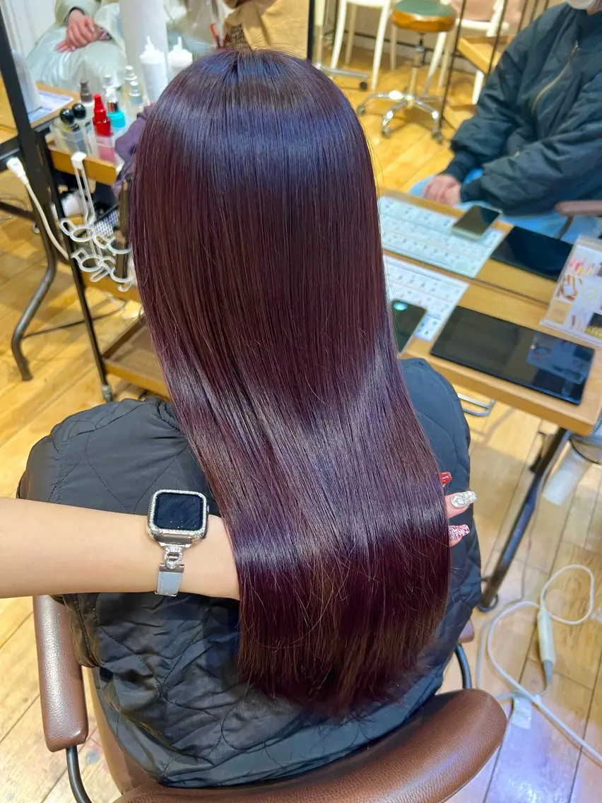 セミロング カラー ヘアカラー トリートメント ミディアムレイヤー/ 艶カラー🎀 emiのヘアスタイル