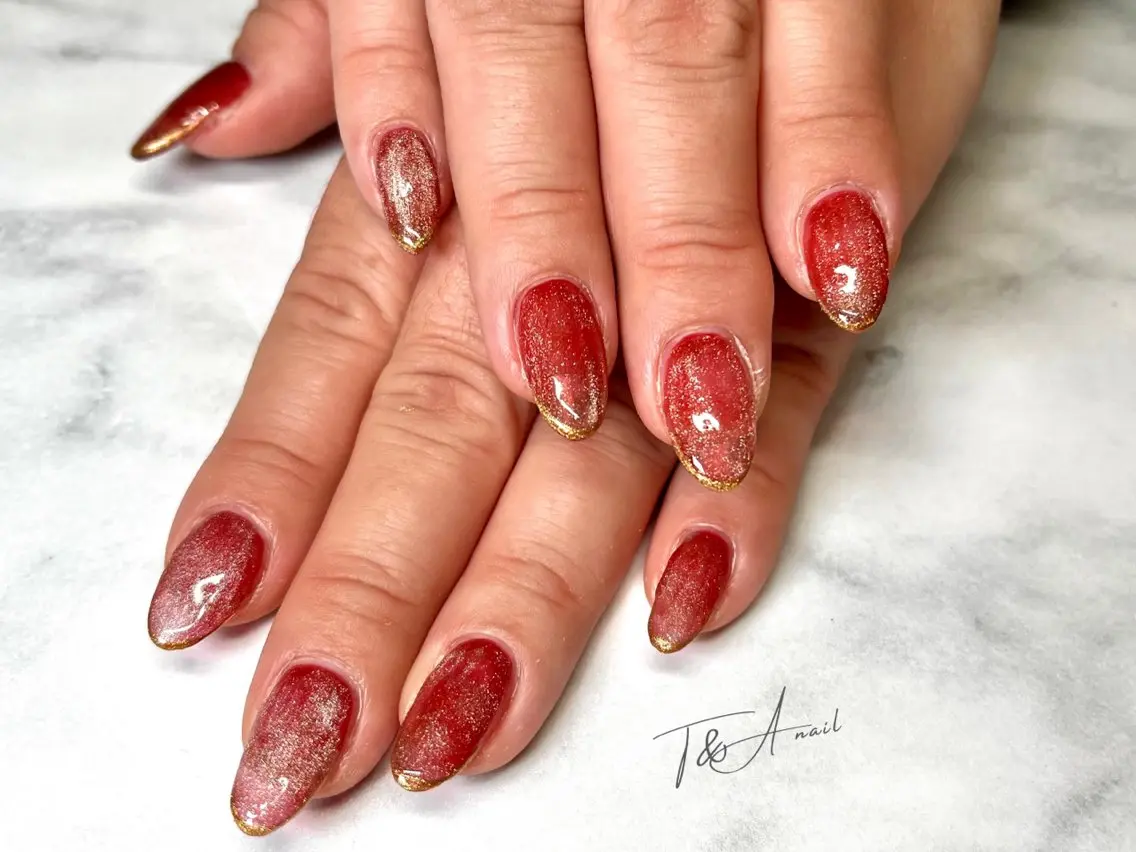 ネイル クリアネイル 長さ出し フレンチネイル ジェルネイル マグネットネイル T&A nailのネイルデザイン