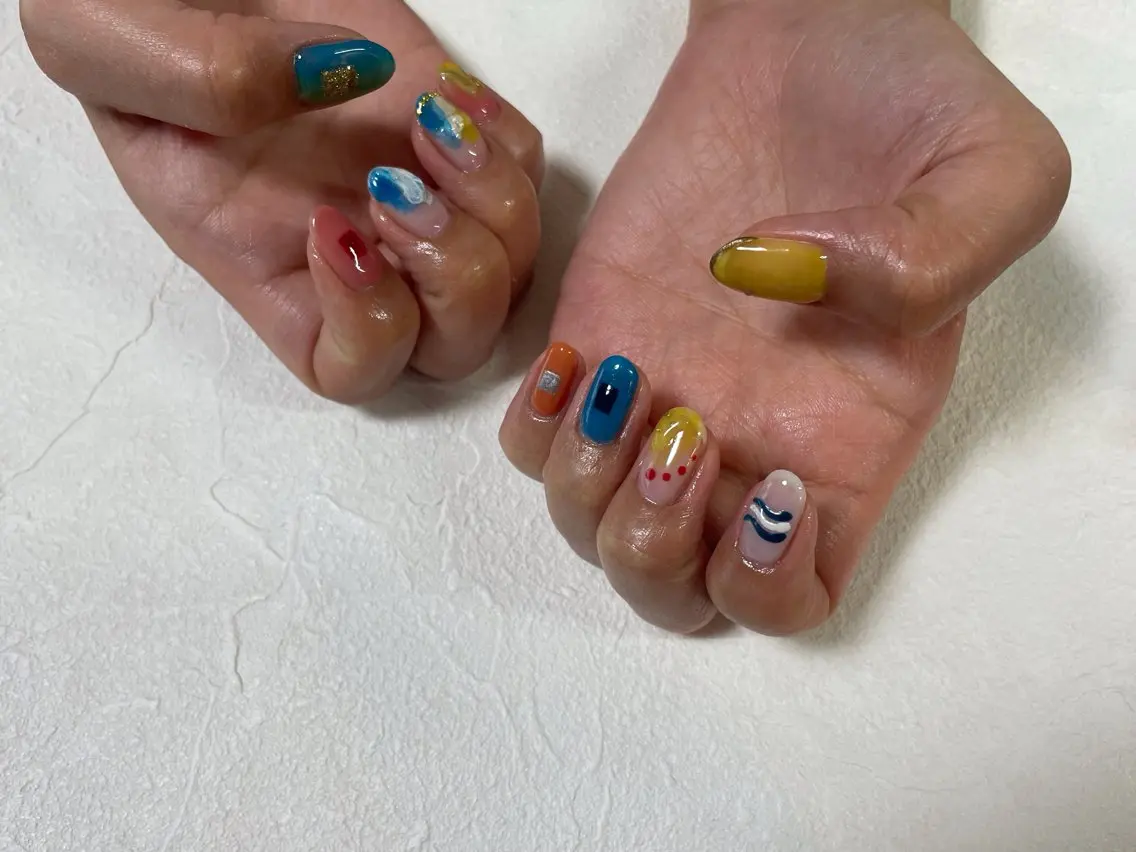 ネイル ジェルネイル 韓国ネイル メンズネイル 持ち込み パラジェル ハンドネイル kiki nail &brow二子玉川のネイルデザイン