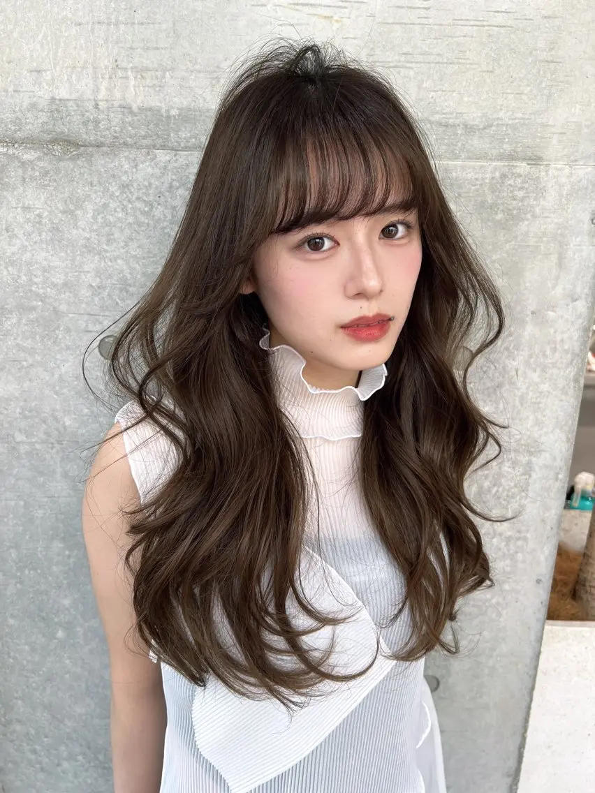 ロング カット ヘアカラー トリートメント 福岡縮毛矯正✨️ ストレート 向井和輝のヘアスタイル