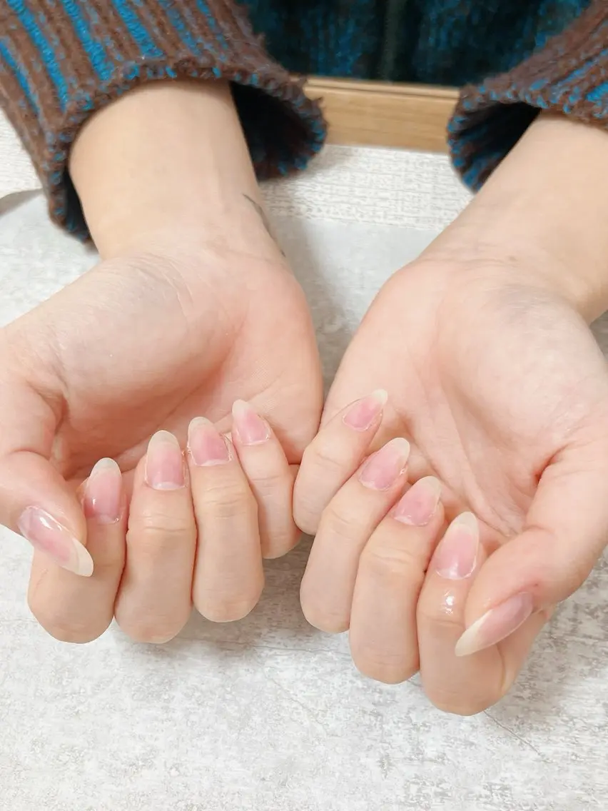 ネイル オーロラネイル フットネイル フレンチネイル ジェルネイル ハート mogunail &blowのネイルデザイン