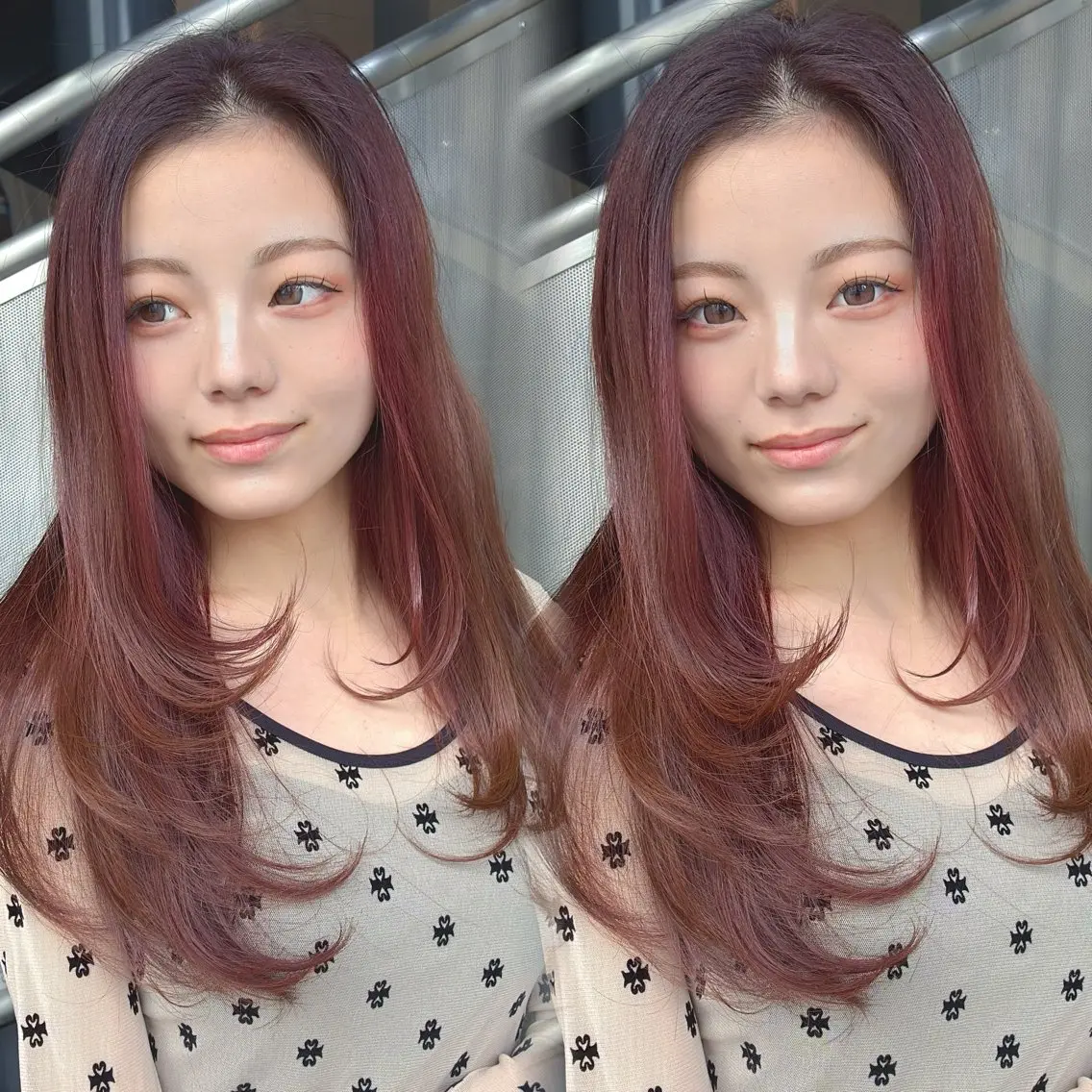 ロング レイヤーカット ロング カット ヘアカラー calna 古賀 菜摘のヘアスタイル