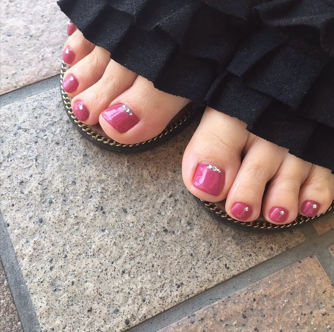 【Foot】フットシンプルコース(ワンカラー/グラデーション)小さいストーン10粒までの写真