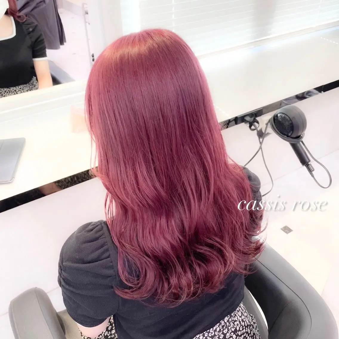 ロング カラー カシス ローズカラー ヘアカラー トリートメント ヘアセット 💖ダブルカラー💖 chihiro🌸のヘアスタイル