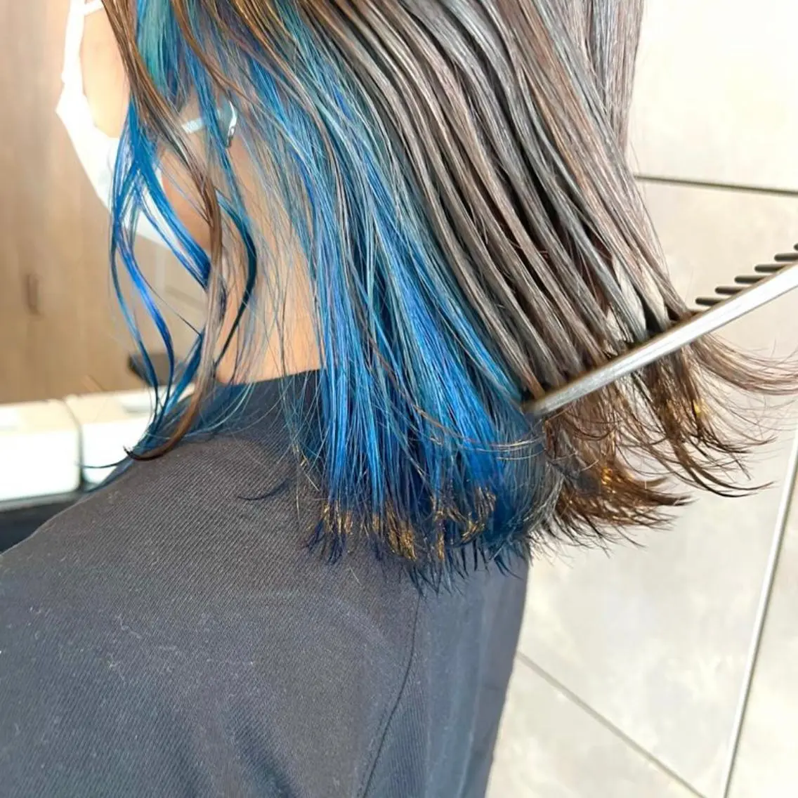 ミディアム カラー ヘアアレンジ ヘアカラー トリートメント ヘッドスパ ヘアセット 🌈インナーカラー ‘ショウマ’🌈のヘアスタイル