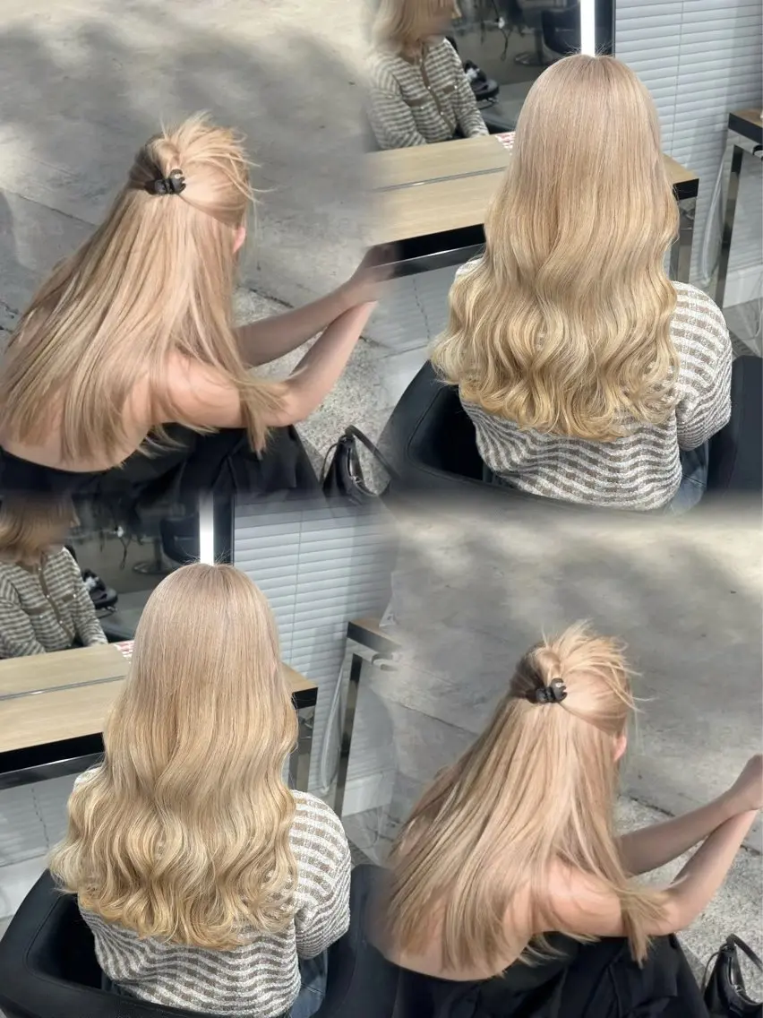 カラー ハイトーンカラー ヘアカラー トリートメント 🤍透明感·ツヤ感 カラー/mai‎🤍のヘアスタイル