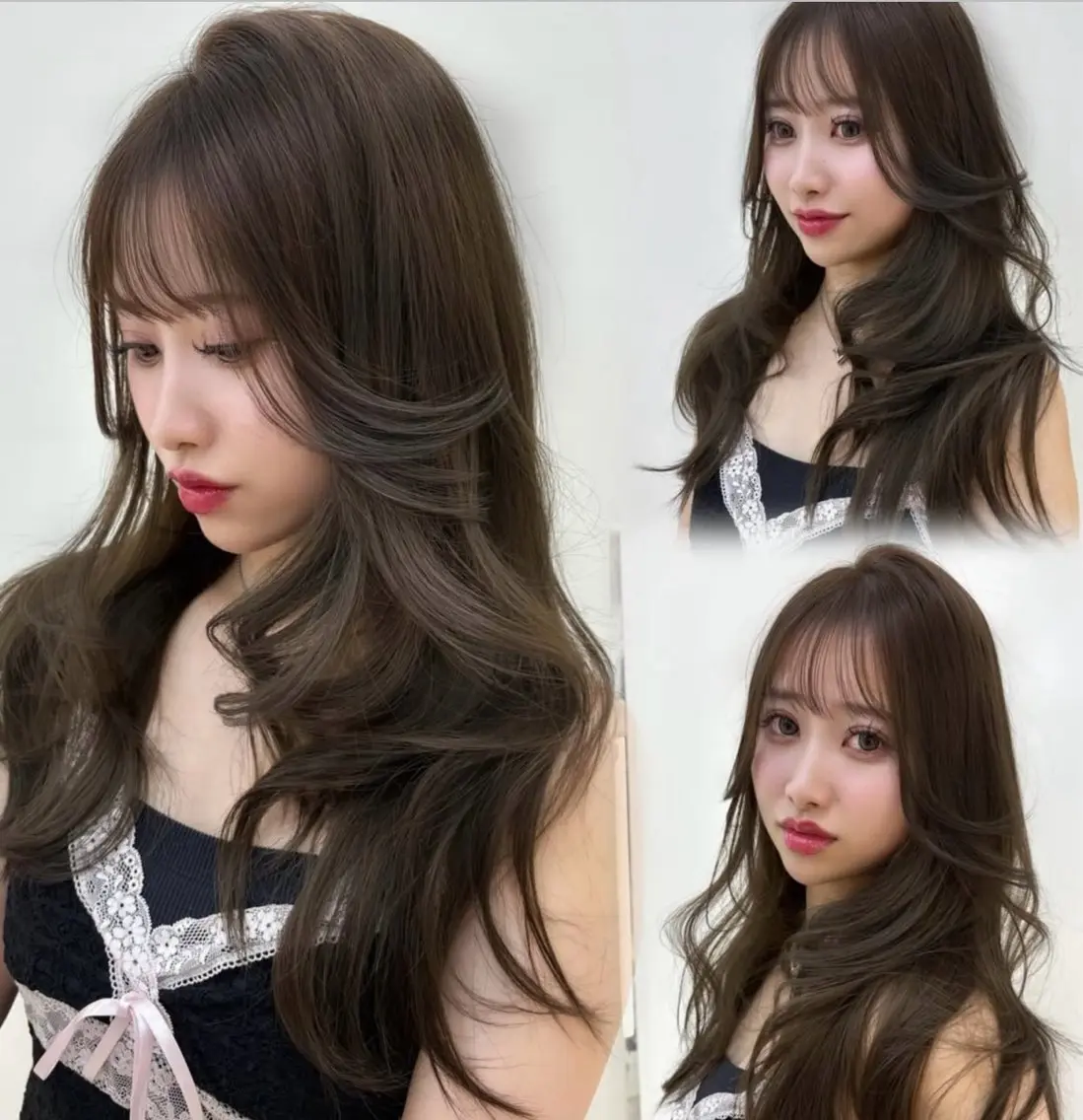 🩵🪽【全体カット➕艶カラー➕ケアトリートメント】ロング料金なし✨️韓国ヘア・韓国ガーリー🎀水・金のみ新宿♡の写真